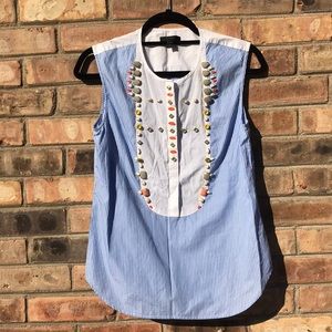 J. Crew jeweled sleeveless top